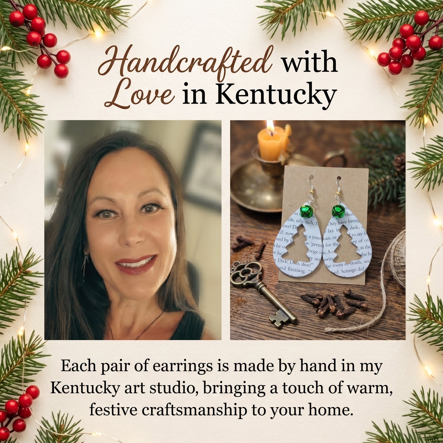 Book Page Christmas Tree Earrings – A Christmas Carol