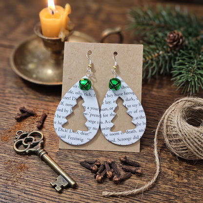 Book Page Christmas Tree Earrings – A Christmas Carol