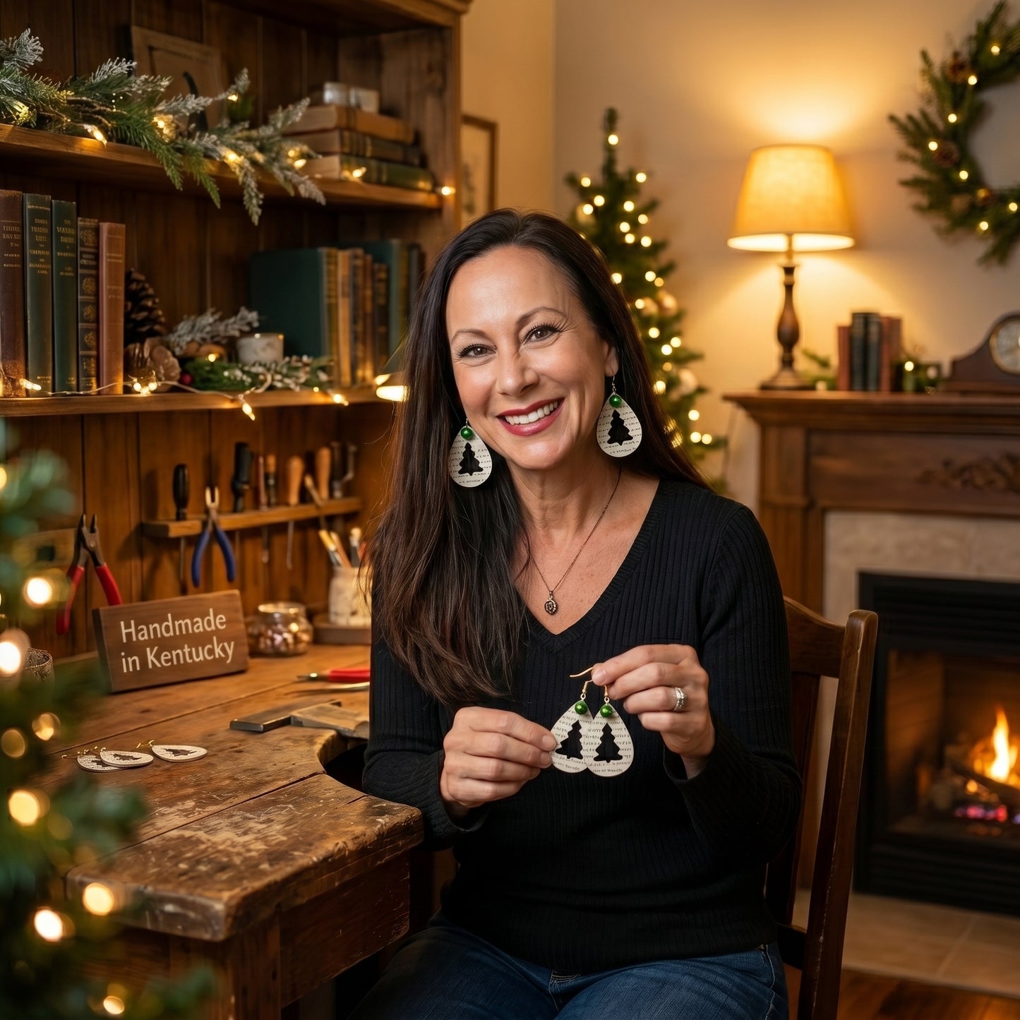 Book Page Christmas Tree Earrings – A Christmas Carol