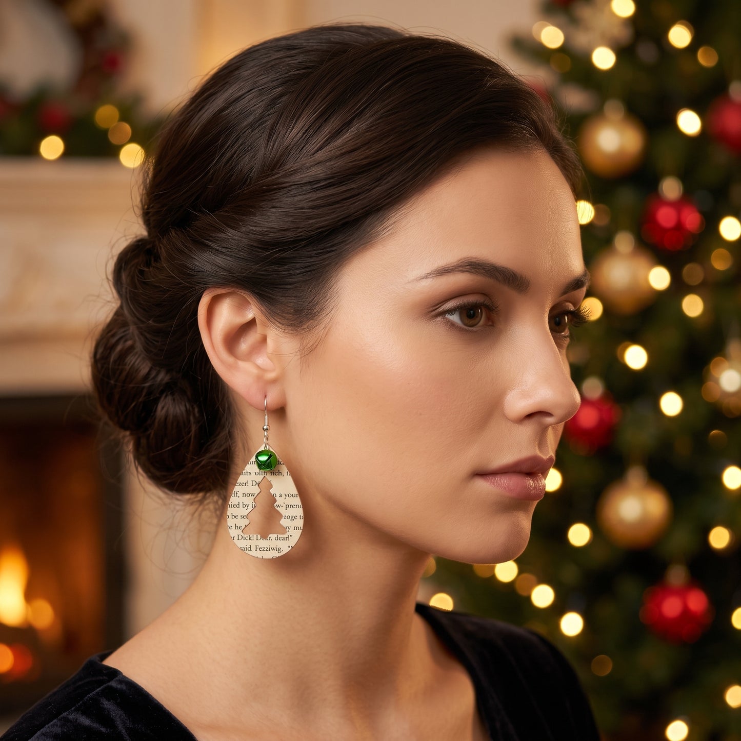 Book Page Christmas Tree Earrings – A Christmas Carol