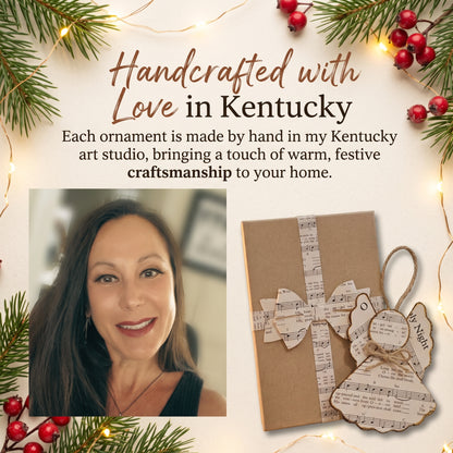 O Holy Night Paper Angel Ornament | Handmade Hymn Page Keepsake