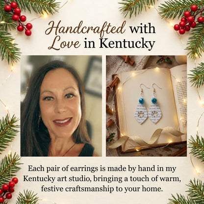 Book Page Snowflake Teardrop Earrings – A Christmas Carol