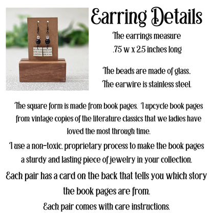 Geometric Book Page Dangle Earrings