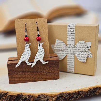 Raven Edgar Allan Poe Dangle Earrings