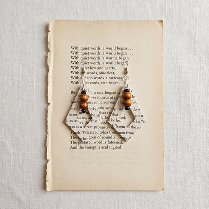 upcycled book page earrings
