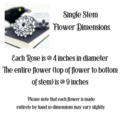 Single Stem Paper Rose made from The Raven by Edgar Allan Poe