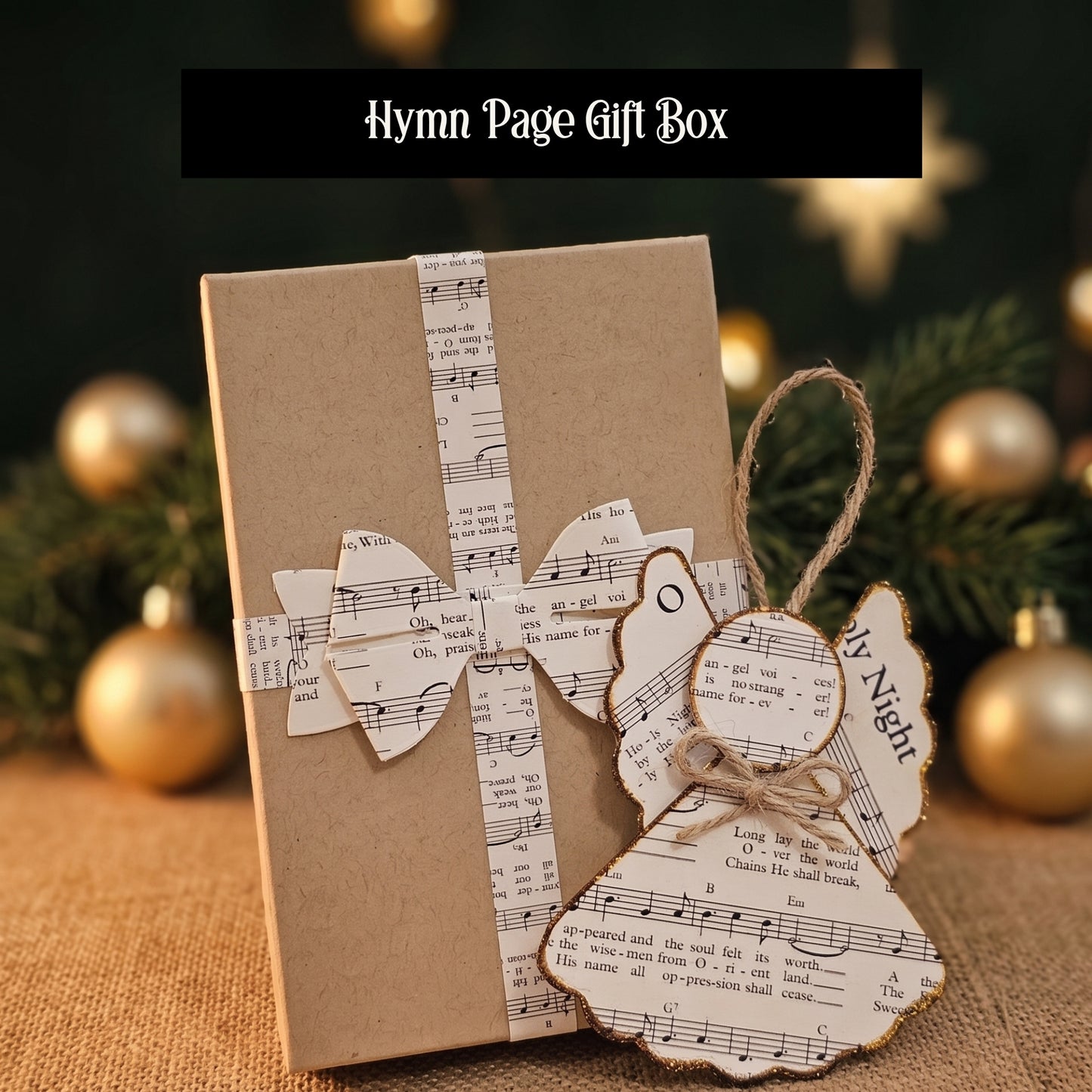 O Holy Night Paper Angel Ornament | Handmade Hymn Page Keepsake
