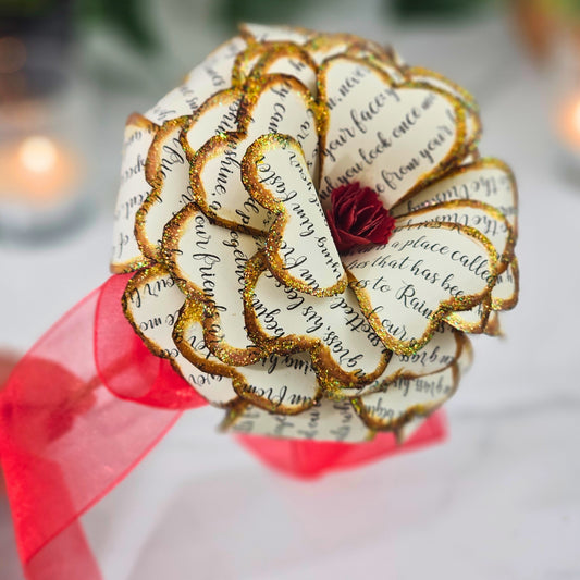 Rainbow Bridge Memorial Flower for Loss of Pet - handmade paper rose sympathy gift