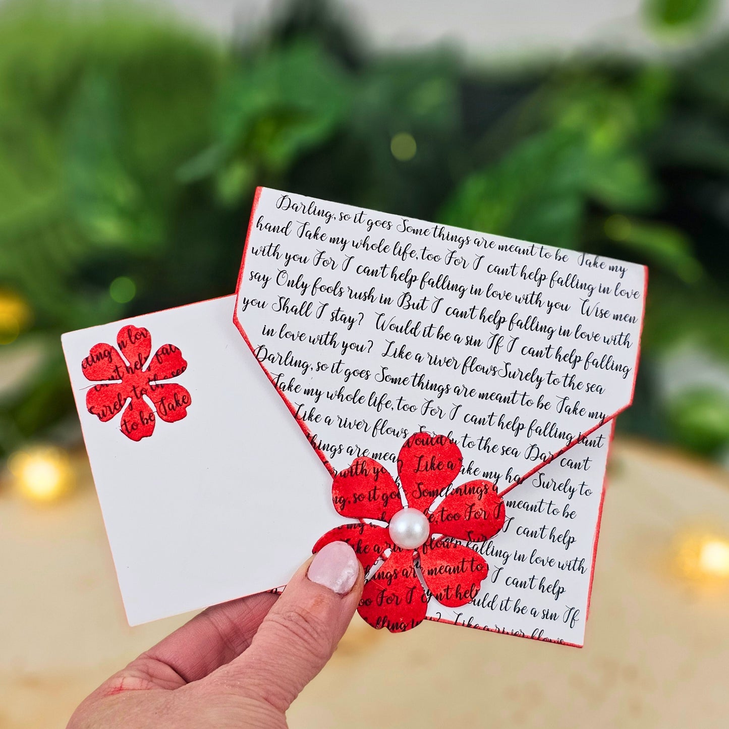 Note card for personalized keepsake rose - customizable message included