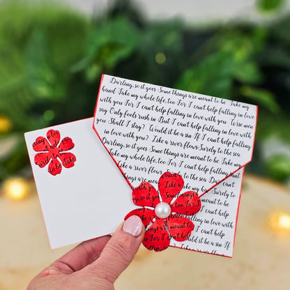 Note card for personalized keepsake rose - customizable message included