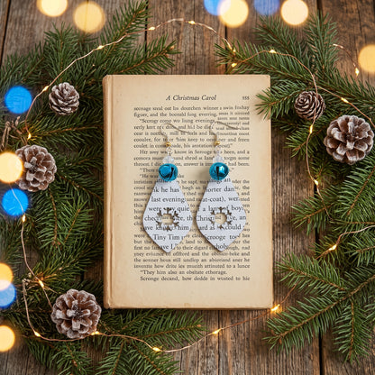 Book Page Snowflake Teardrop Earrings – A Christmas Carol