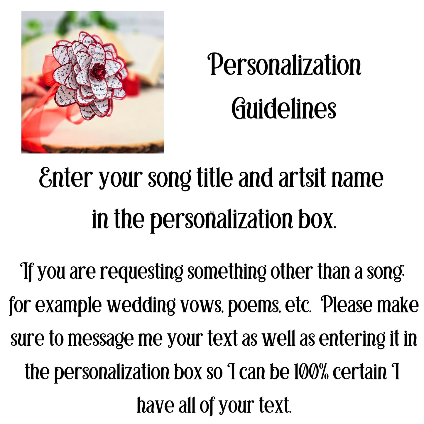 Red Song Lyric Paper Dahlia