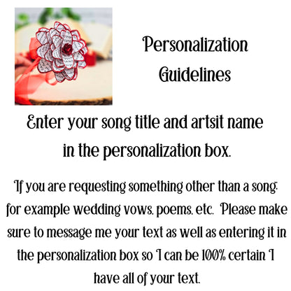 Red Song Lyric Paper Dahlia