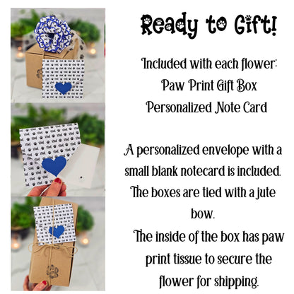 Blue Personalized Pet Memorial Paper Flower