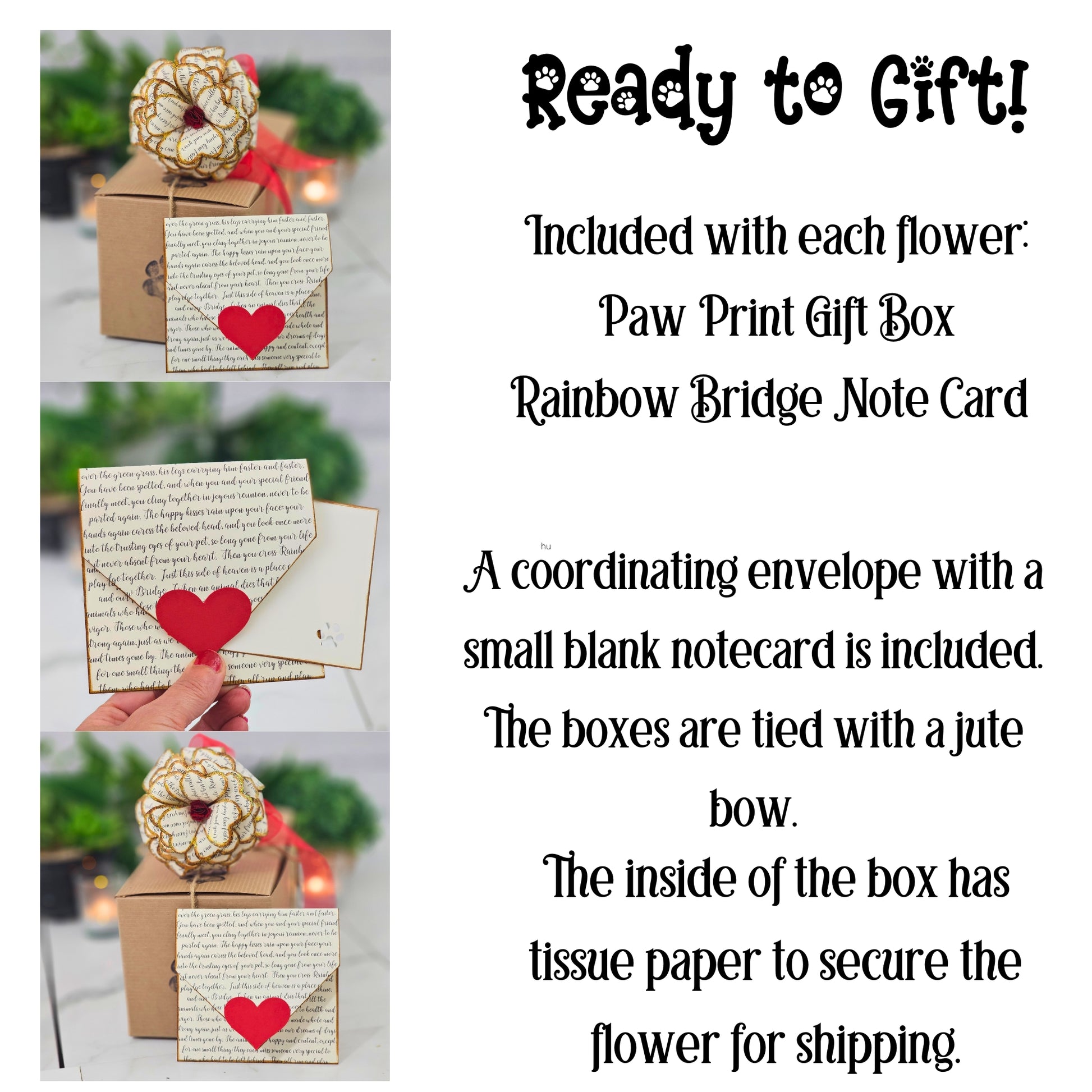 Ready to gift Rainbow Bridge Memorial Flower in presentation packaging