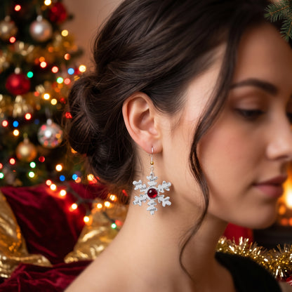 A Christmas Carol Snowflake Earrings | Book Page Jewelry | Literary Christmas Gift