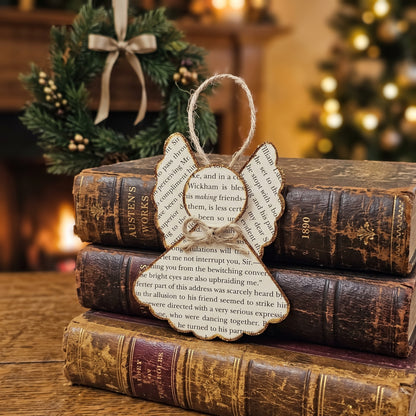 Vintage Style Book Page Angel Christmas Ornament