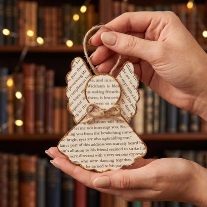 Vintage Style Book Page Angel Christmas Ornament