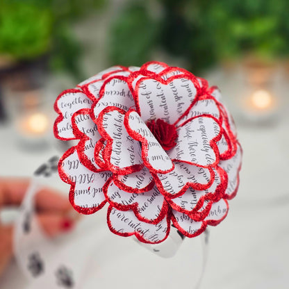Rainbow Bridge Memorial Red Rose for Loss of Pet - handmade paper flower memorial gift"