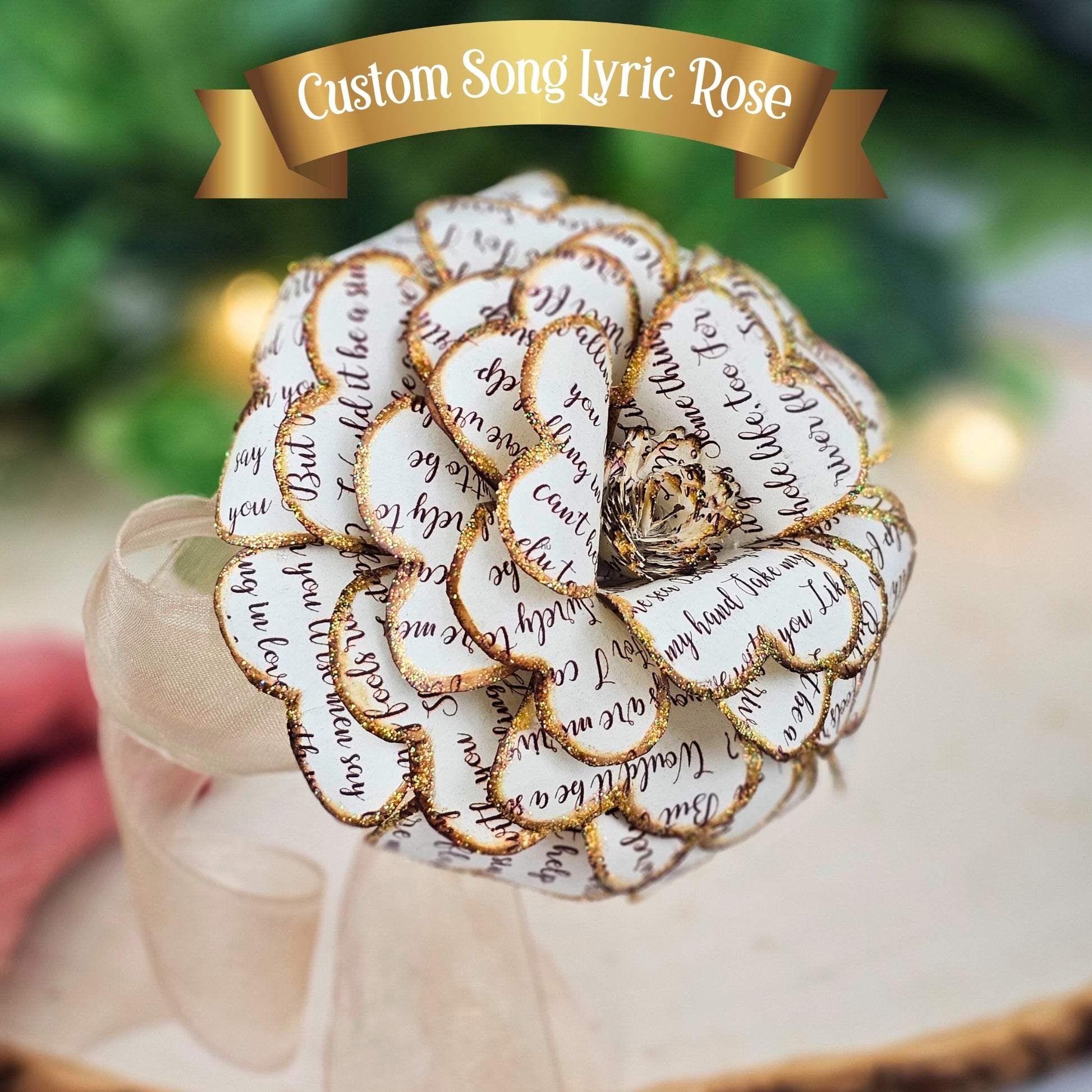 custom song lyric paper rose