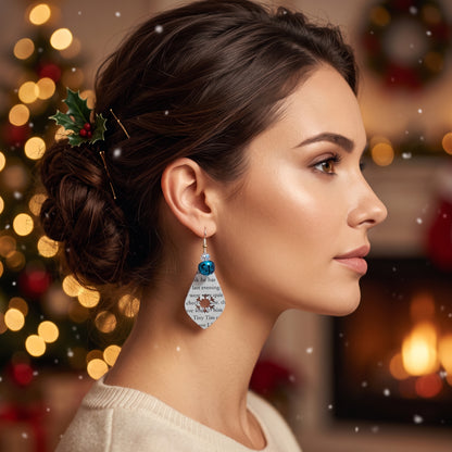Book Page Snowflake Teardrop Earrings – A Christmas Carol