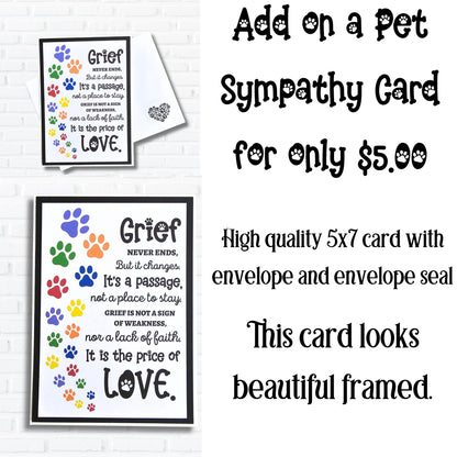 Personalized Pet Memorial Paper Flower, Pet Remebrance Custom Flower, Pet Memorial Art for Sympathy Gift for Loss of Cat or Dog