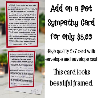 Add-on sympathy card option for Rainbow Bridge Memorial Red Rose