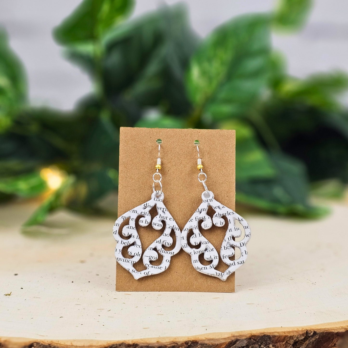 bookish earrings for gift for reader, book lover, teachers and librarians