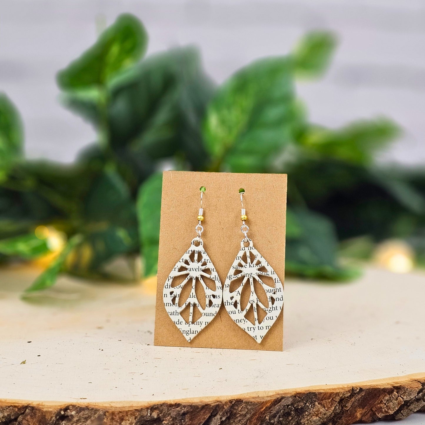 Elegant Book Page Dangle Earrings - Gift for Book Lovers & Teachers