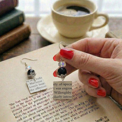 close up of one earrings