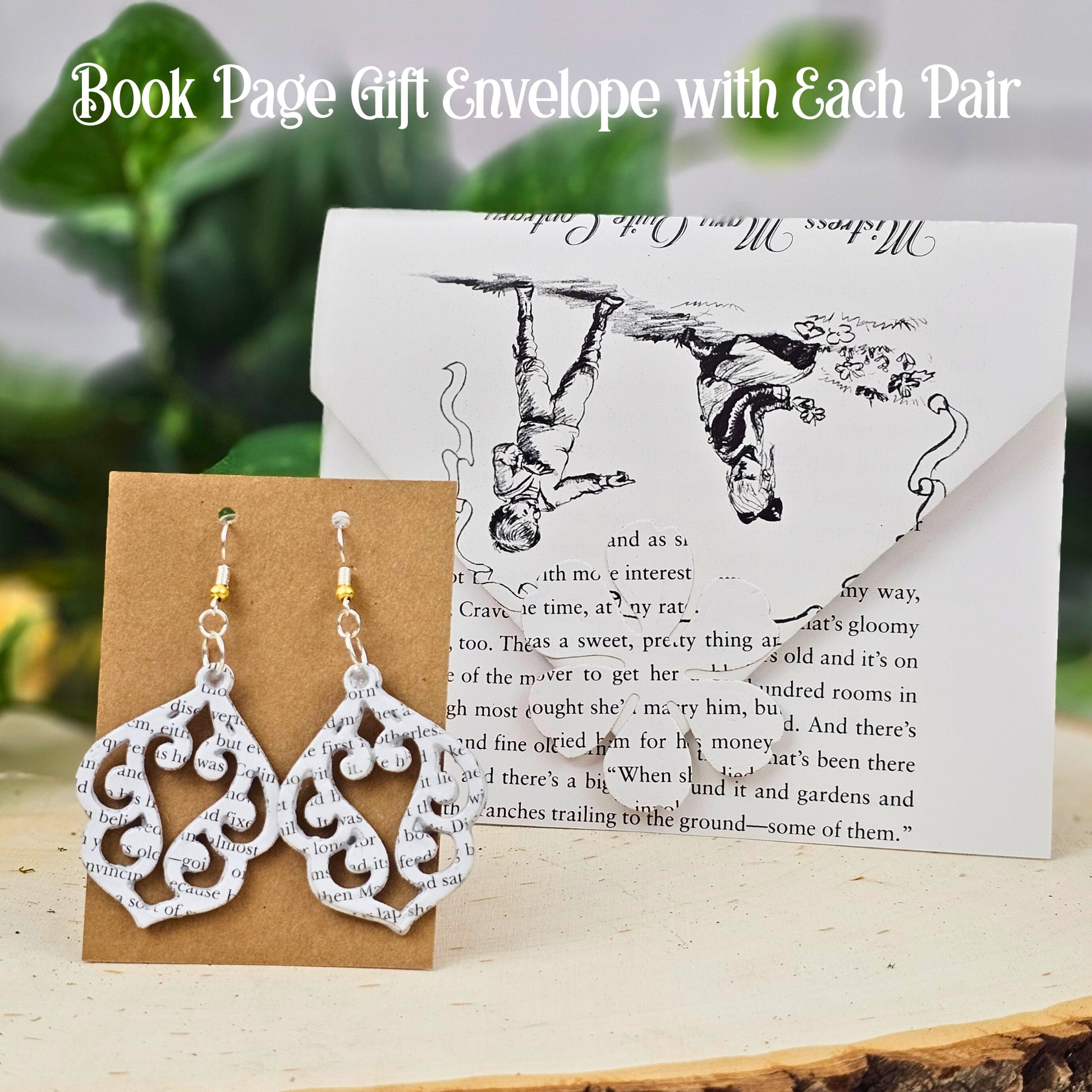 Book Page Envelope included with each pair
