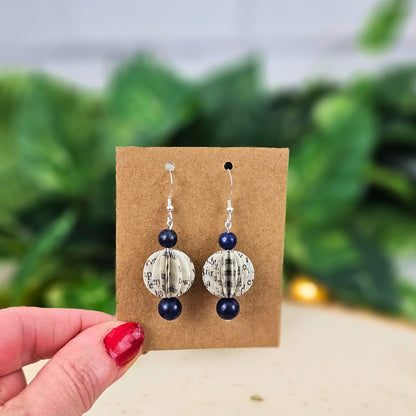 book page bead earrings