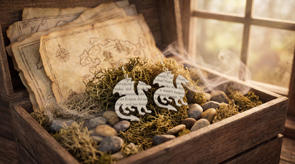 Dragon Book Page Earrings | Fantasy Book Lover Gift