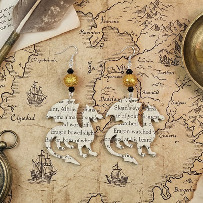 fantasy book lover earrings