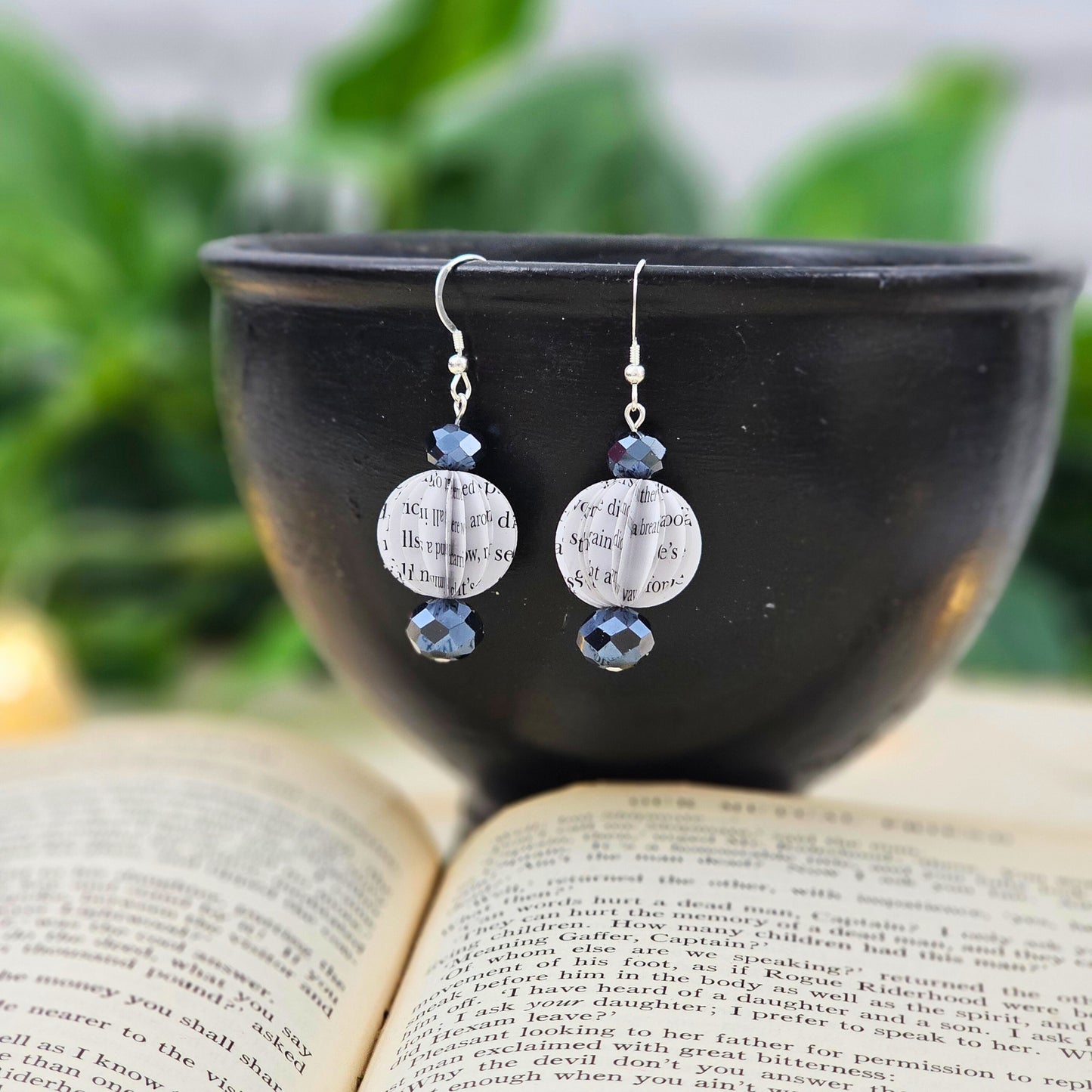 Book themed earrings for teacher gift - literary jewelry for book lovers
