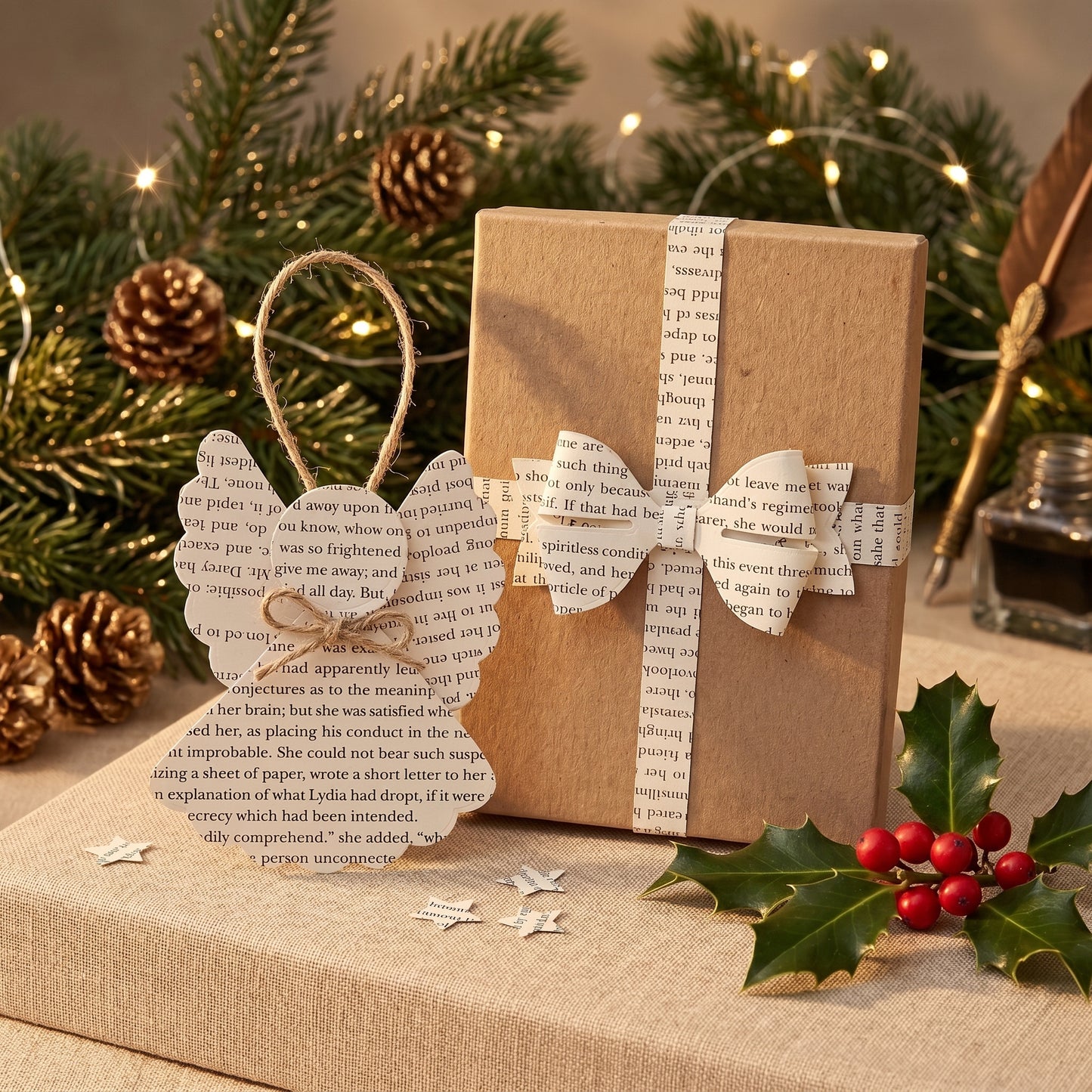 Book Page Angel Ornament