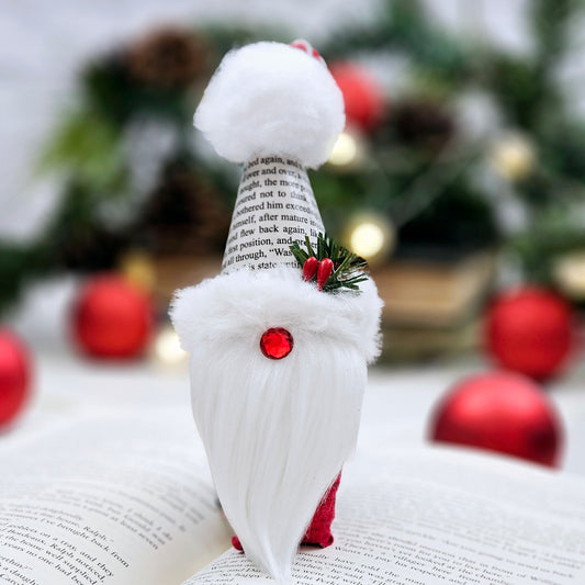 Book Page Gnome Ornament for Book Club, Reader and Teacher Gifts