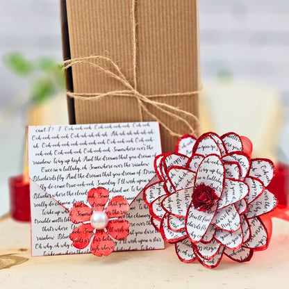 Red Song Lyric Paper Dahlia