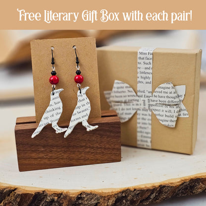Raven Edgar Allan Poe Dangle Earrings