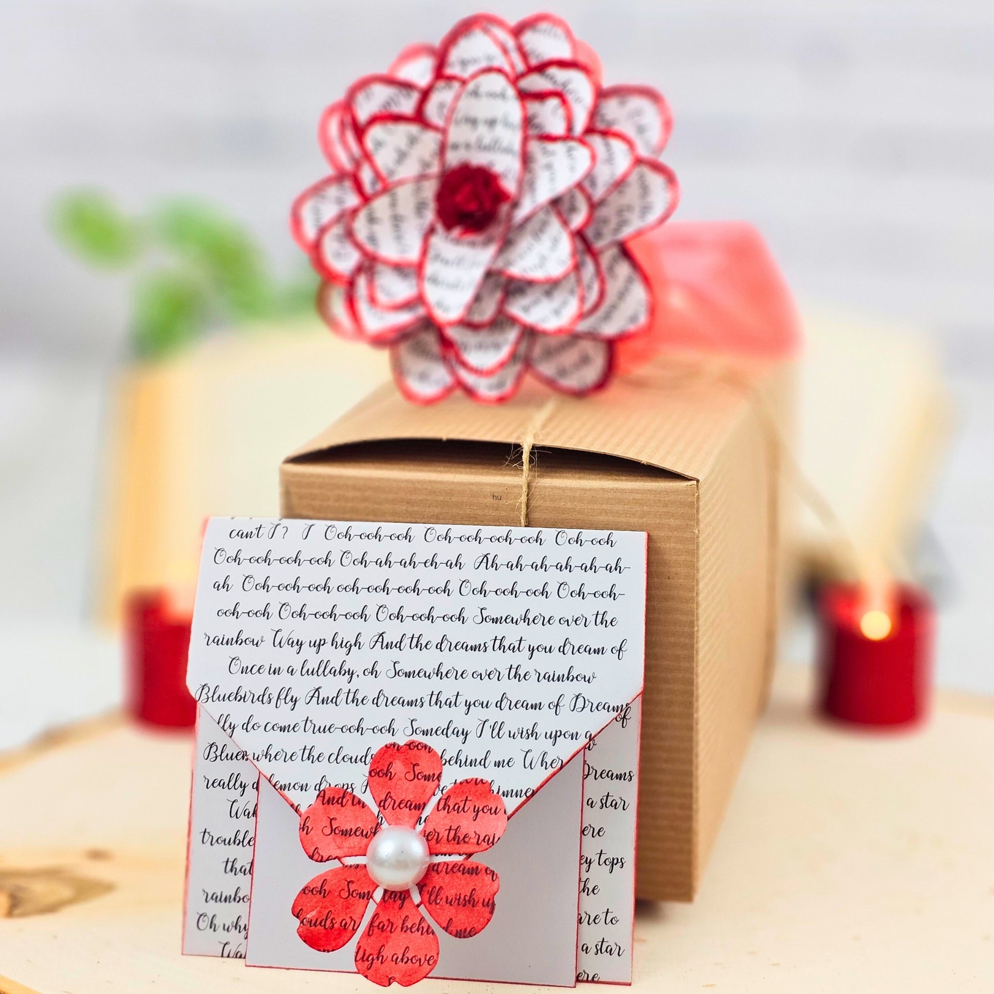 each flower comes in a gift box with coordinating card