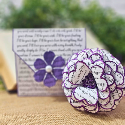 each  flower comes with a coordinating gift card