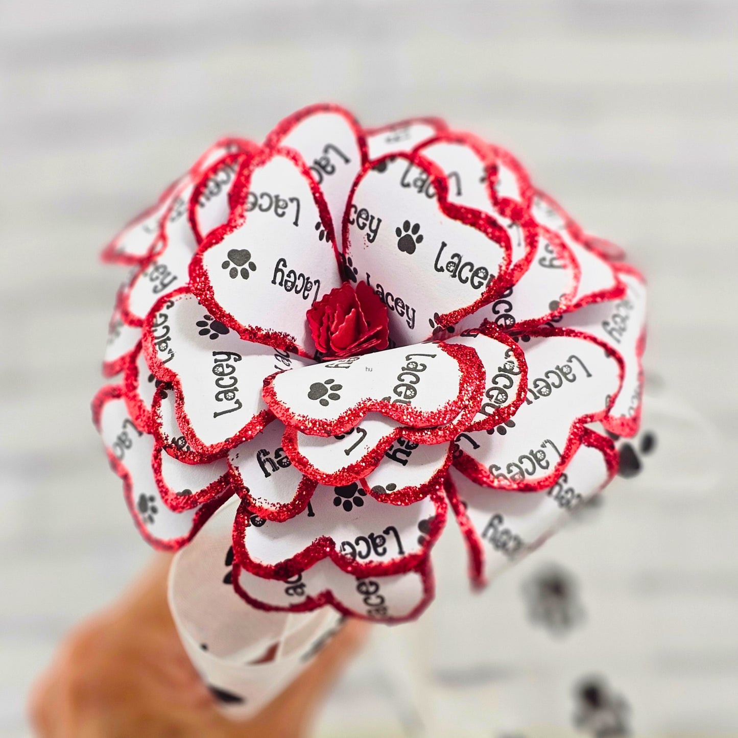 Personalized Pet Memorial Paper Flower, Pet Remebrance Custom Flower, Pet Memorial Art for Sympathy Gift for Loss of Cat or Dog