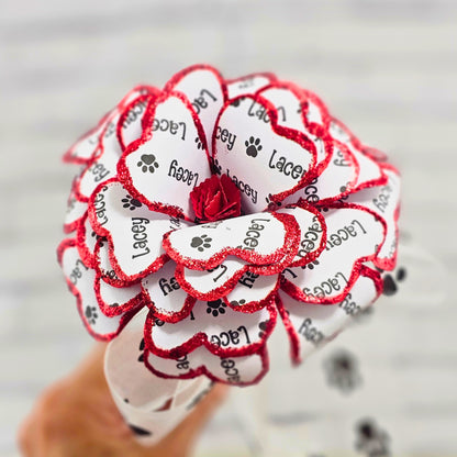 Personalized Pet Memorial Paper Flower, Pet Remebrance Custom Flower, Pet Memorial Art for Sympathy Gift for Loss of Cat or Dog