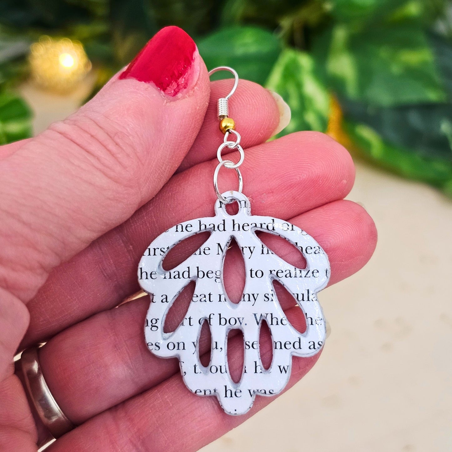 Literary Book Page Leaf Earrings - Gift for Book Lovers & Teachers