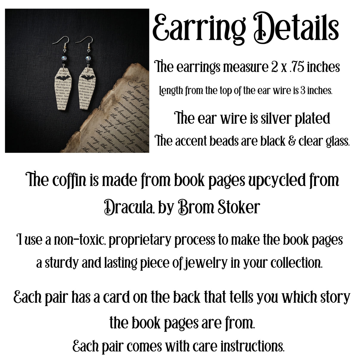 the earrings are 2 x .75 inches