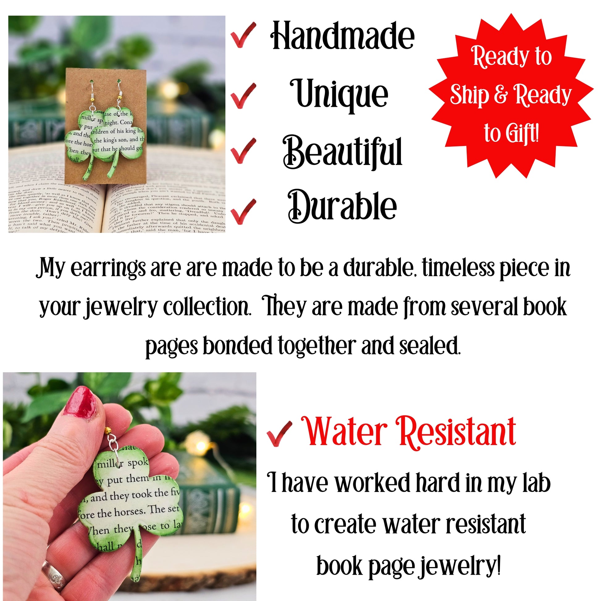 handmade, unique, beautiful, durable.  Ready to ship and ready to gift.