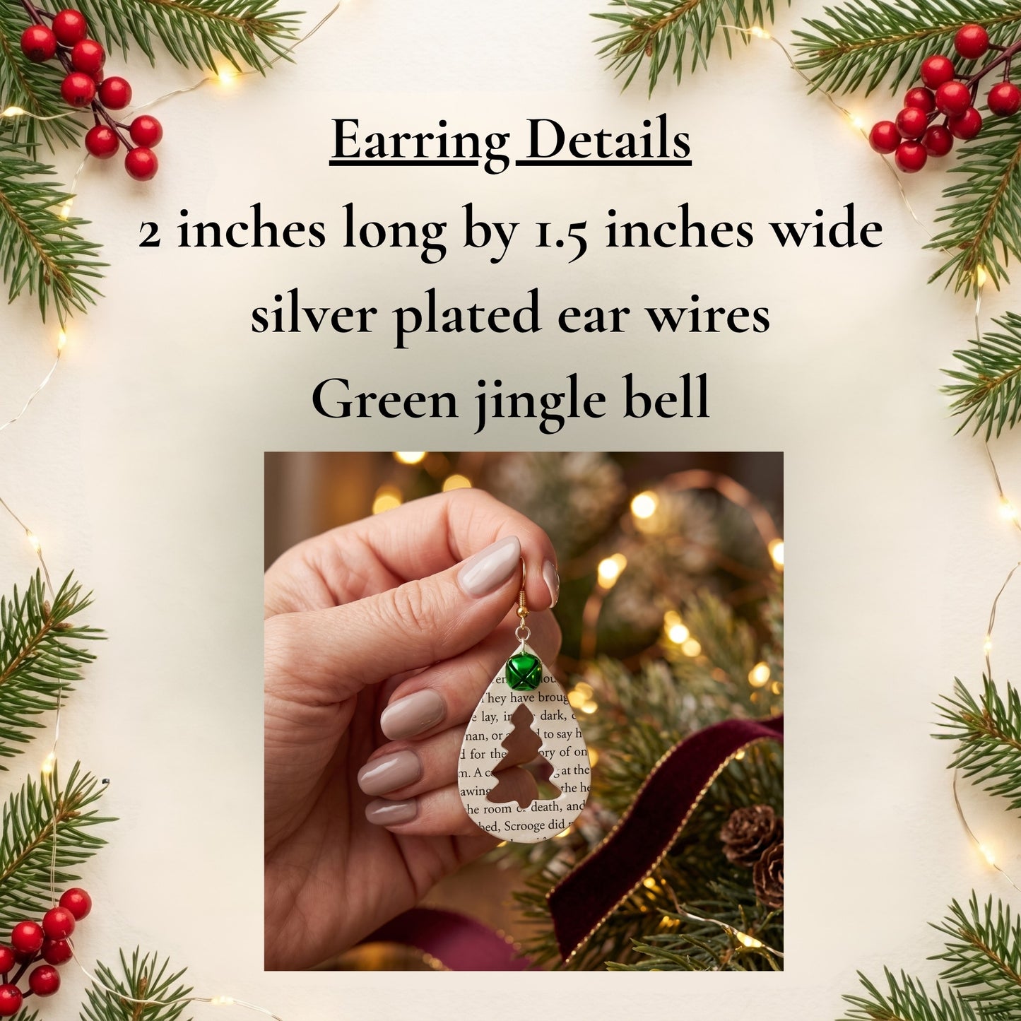 Book Page Christmas Tree Earrings – A Christmas Carol