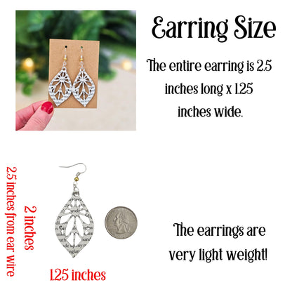book club gift idea, book page earrings
