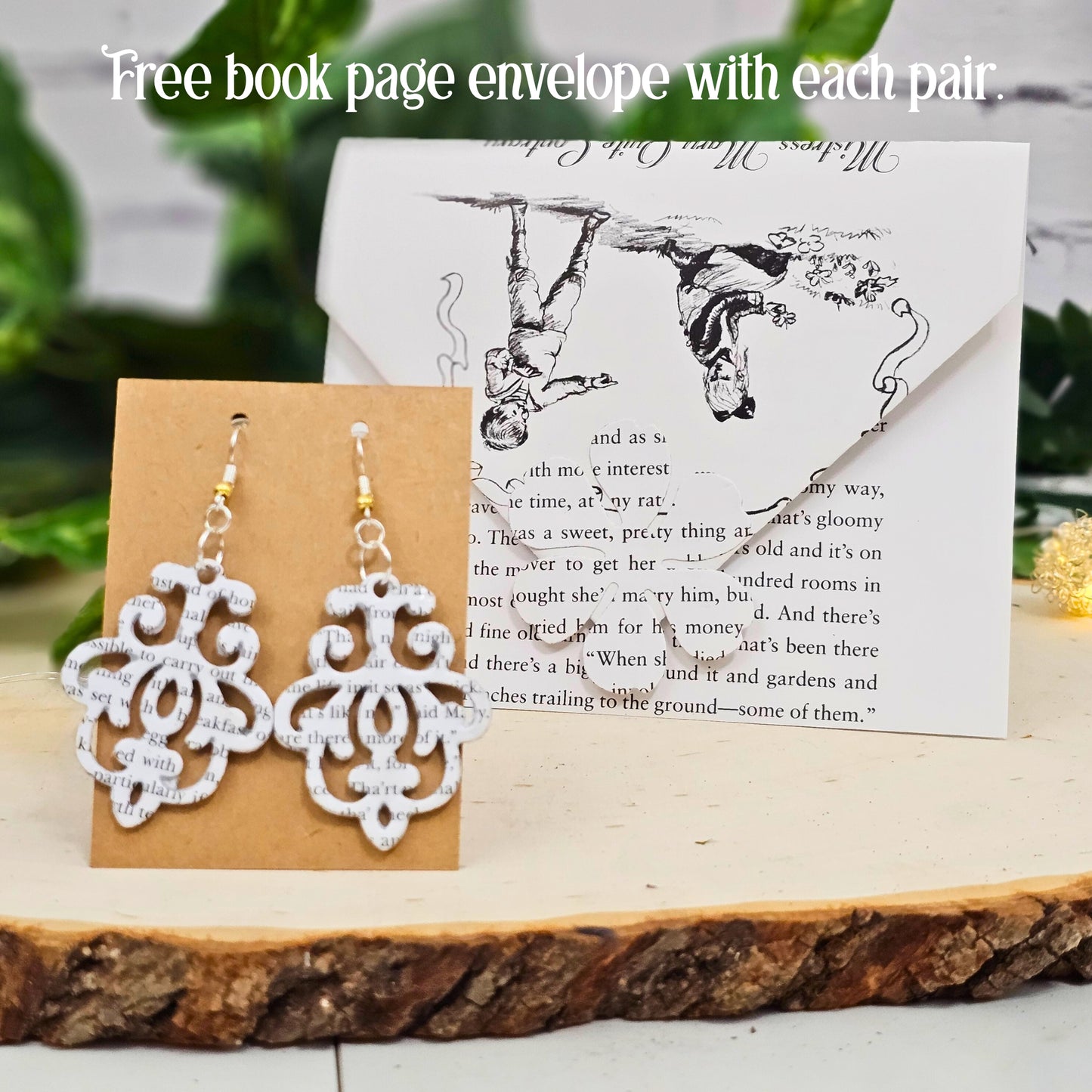 Each pair comes with a book page gift envelope.