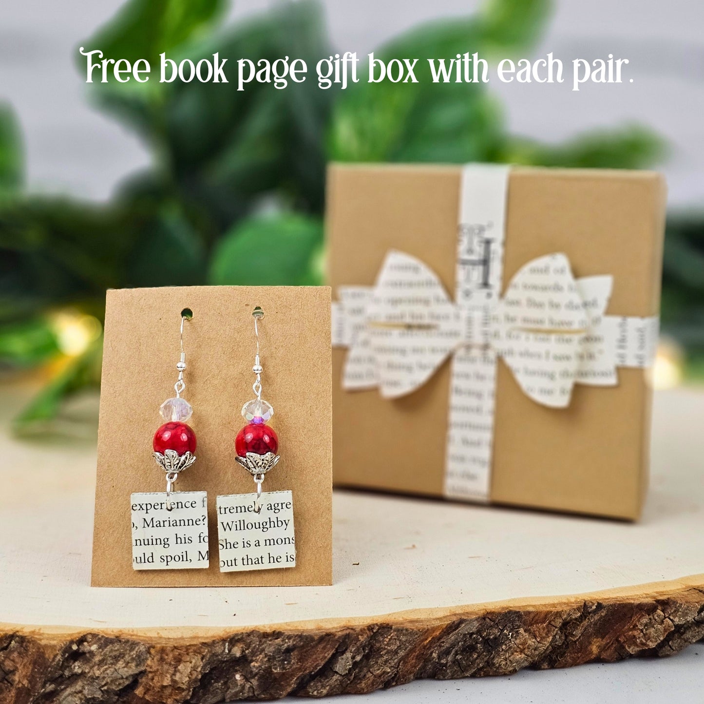 Geometric Book Page Dangle Earrings
